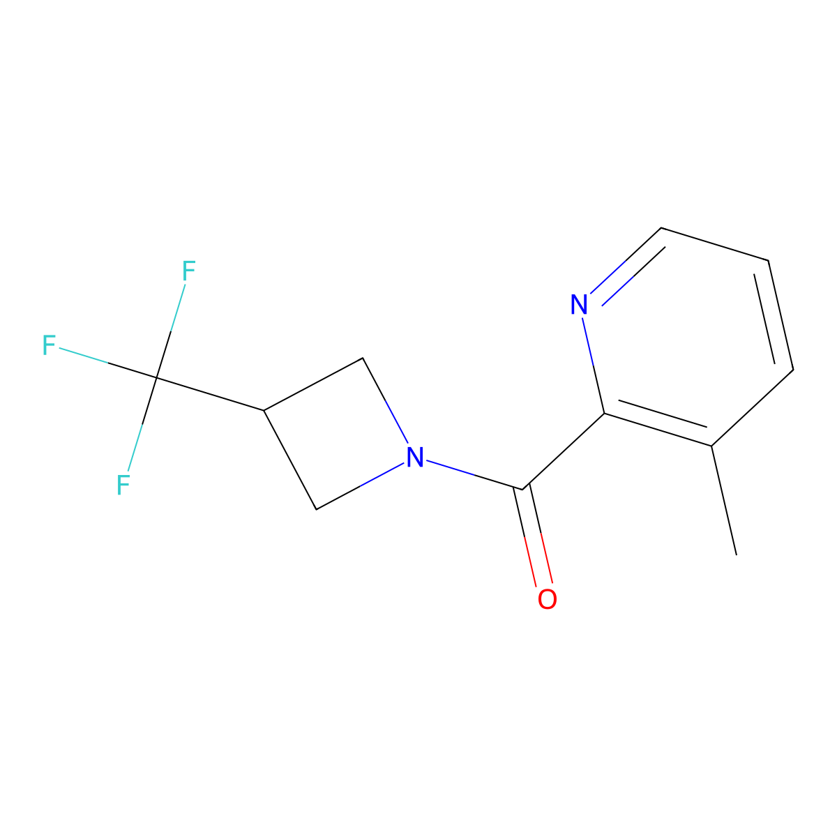 3-Methyl-2-[3-(trifluoromethyl)azetidine-1-carbonyl]pyridine molecular structure, CAS 2877660-22-3