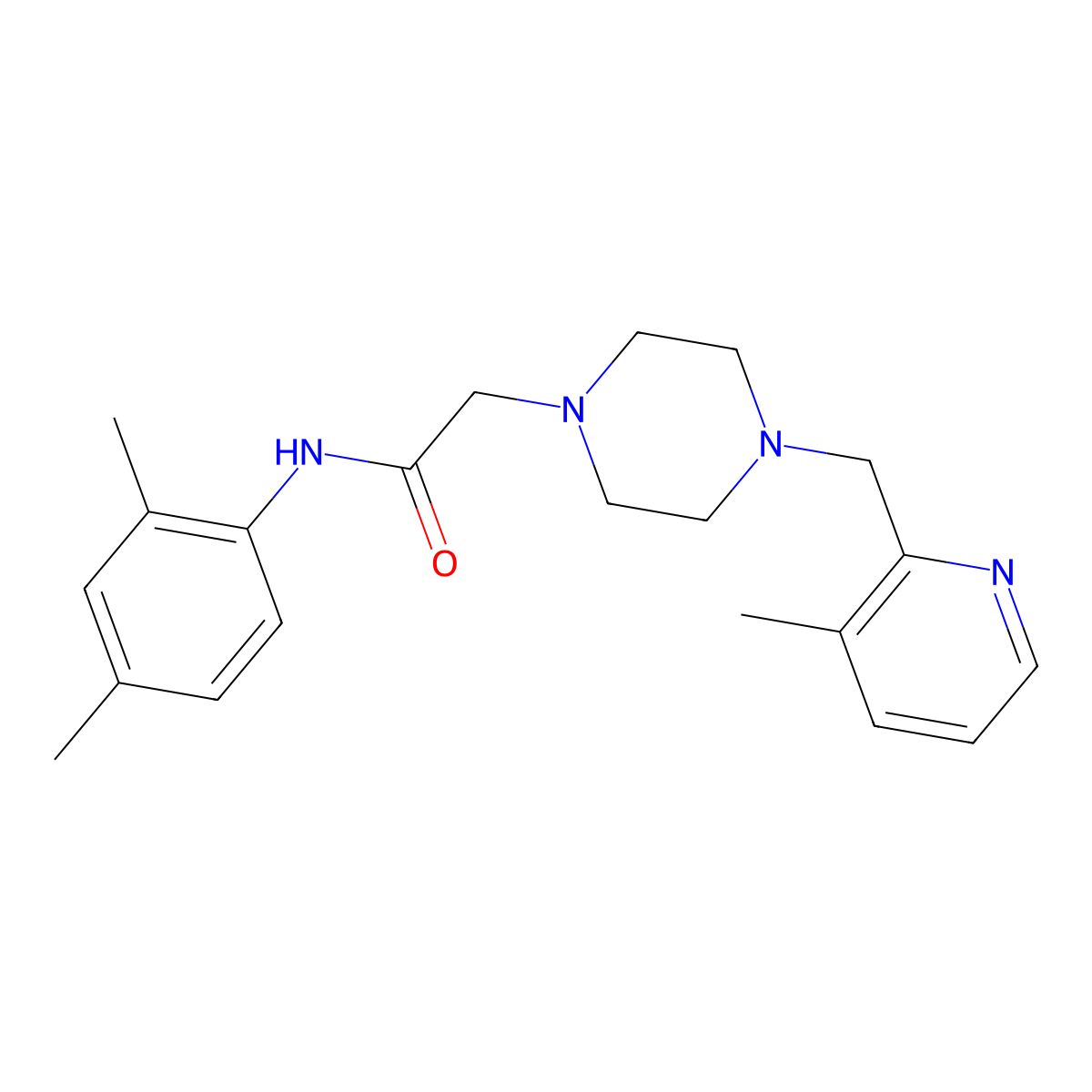 N-(2,4-dimethylphenyl)-2-{4-[(3-methylpyridin-2-yl)methyl]piperazin-1-yl}acetamide molecular structure, CAS 2877662-95-6