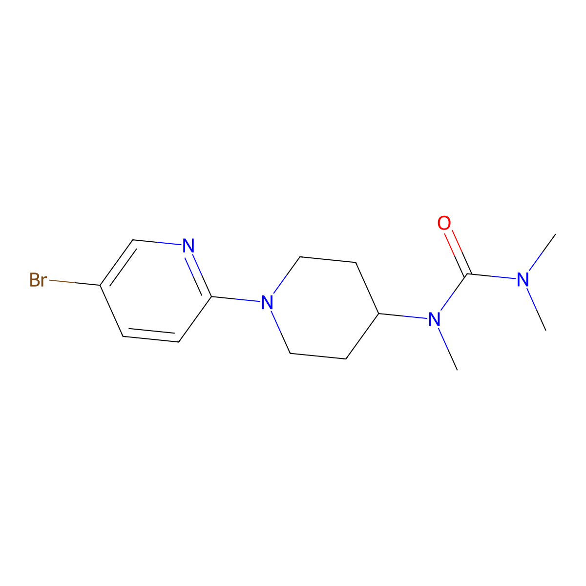 1-[1-(5-Bromopyridin-2-yl)piperidin-4-yl]-1,3,3-trimethylurea molecular structure, CAS 2877663-00-6