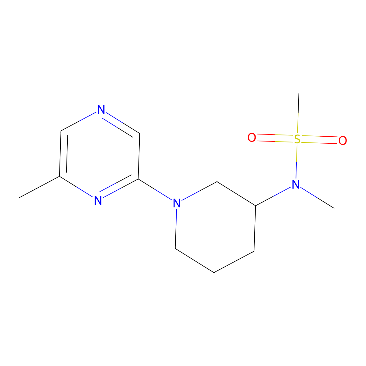 N-methyl-N-[1-(6-methylpyrazin-2-yl)piperidin-3-yl]methanesulfonamide molecular structure, CAS 2877663-20-0
