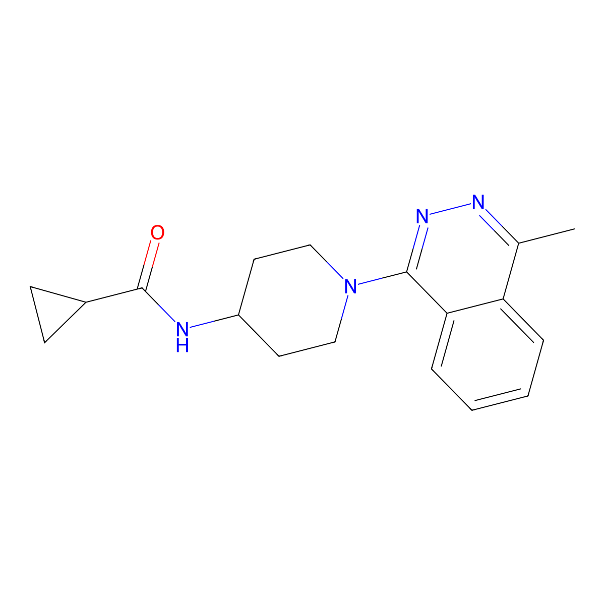 N-[1-(4-methylphthalazin-1-yl)piperidin-4-yl]cyclopropanecarboxamide molecular structure, CAS 2877663-21-1