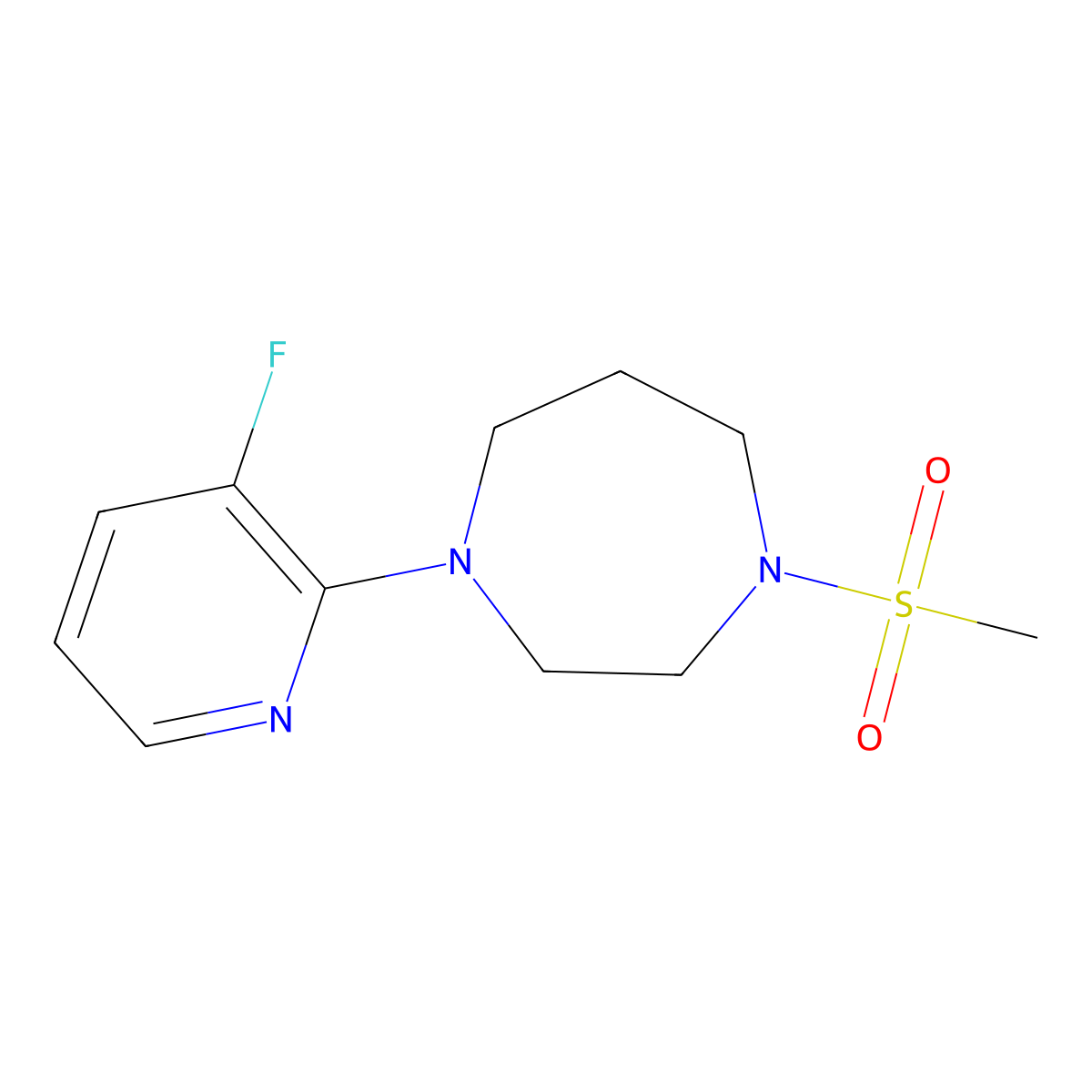 1-(3-Fluoropyridin-2-yl)-4-methanesulfonyl-1,4-diazepane molecular structure, CAS 2877663-25-5