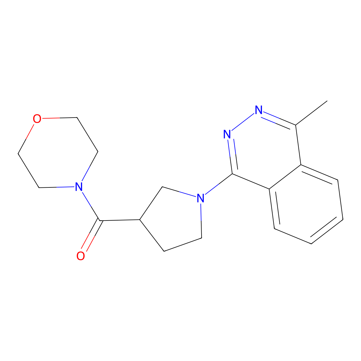 1-Methyl-4-[3-(morpholine-4-carbonyl)pyrrolidin-1-yl]phthalazine molecular structure, CAS 2877663-29-9