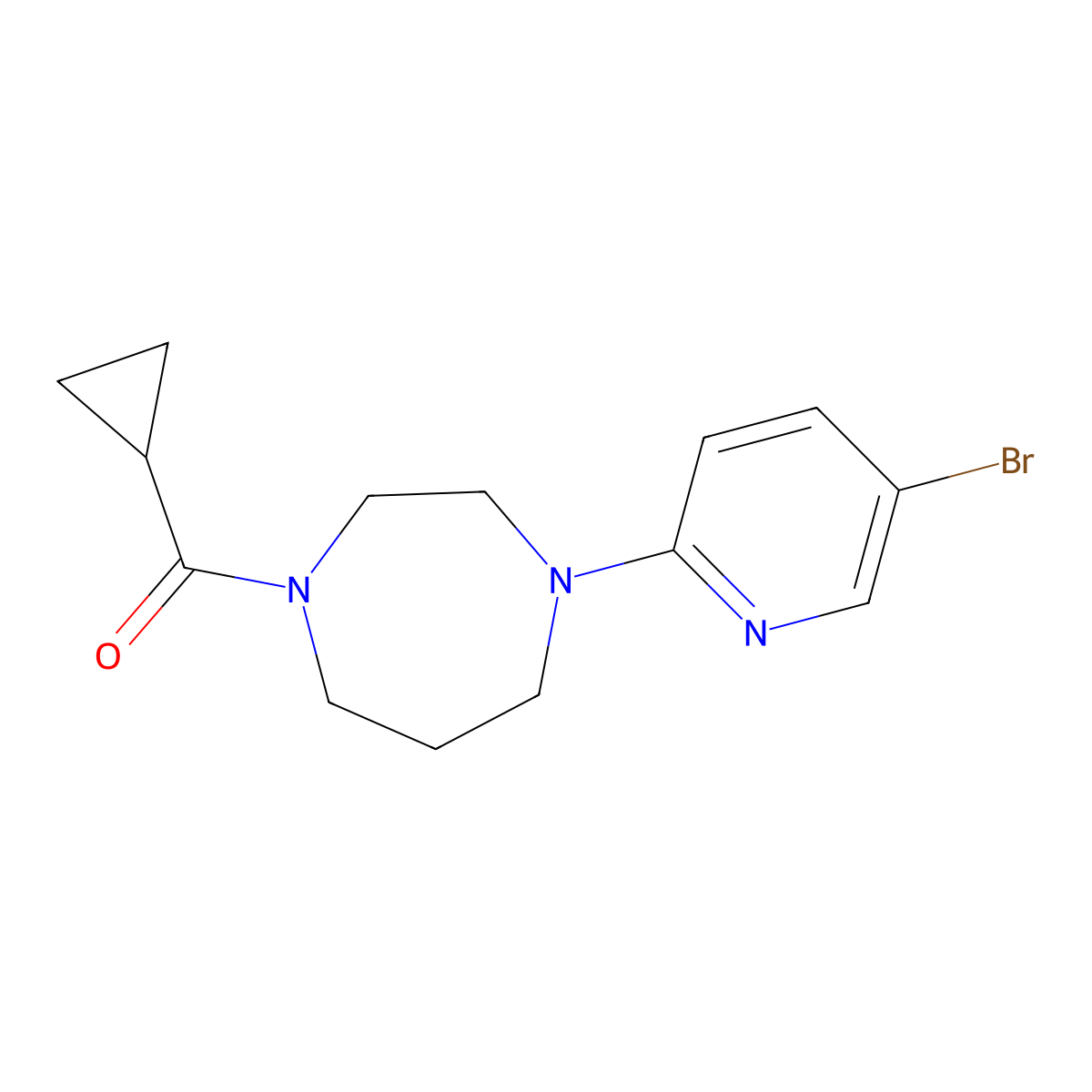 1-(5-Bromopyridin-2-yl)-4-cyclopropanecarbonyl-1,4-diazepane molecular structure, CAS 2877663-44-8