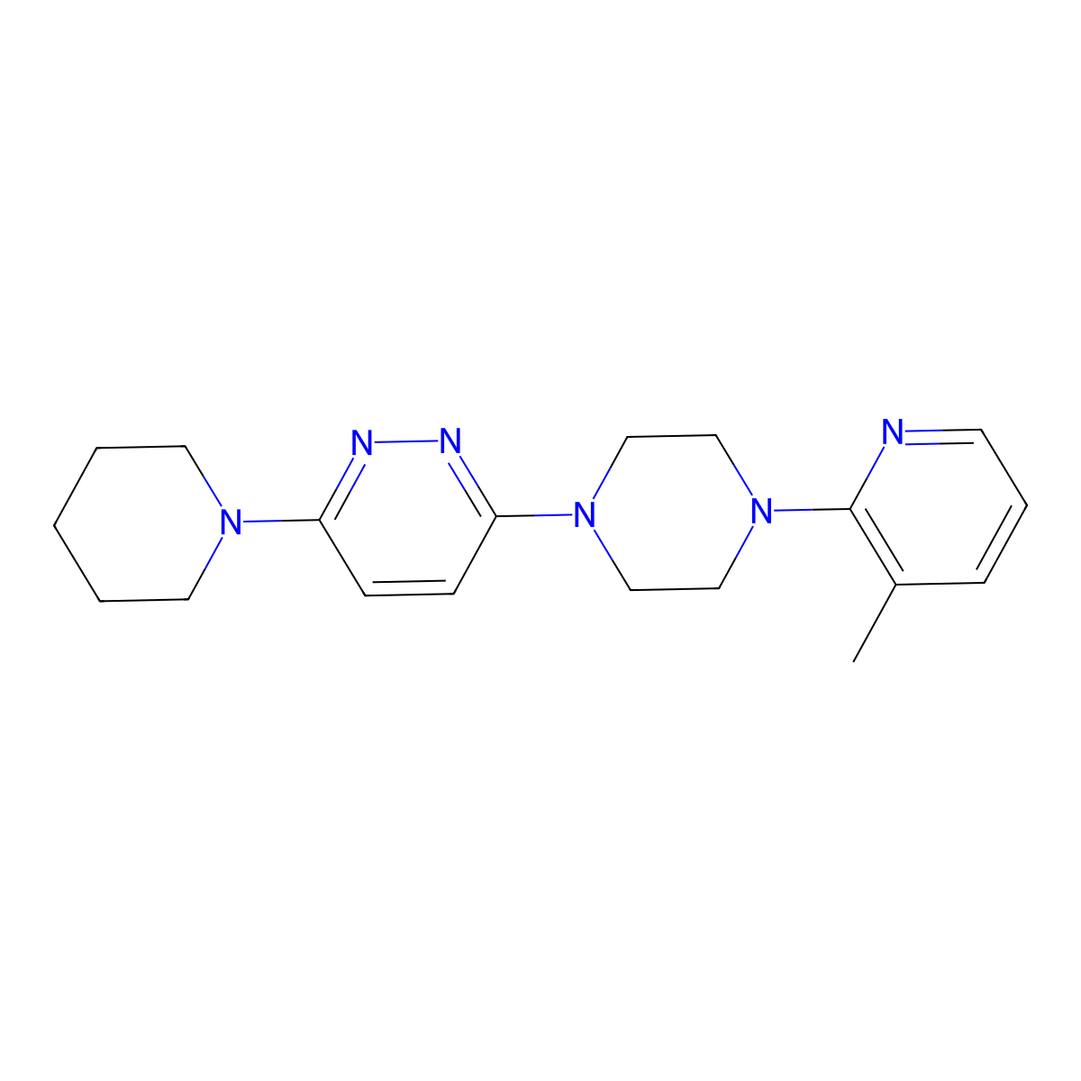 3-[4-(3-Methylpyridin-2-yl)piperazin-1-yl]-6-(piperidin-1-yl)pyridazine molecular structure, CAS 2877663-46-0