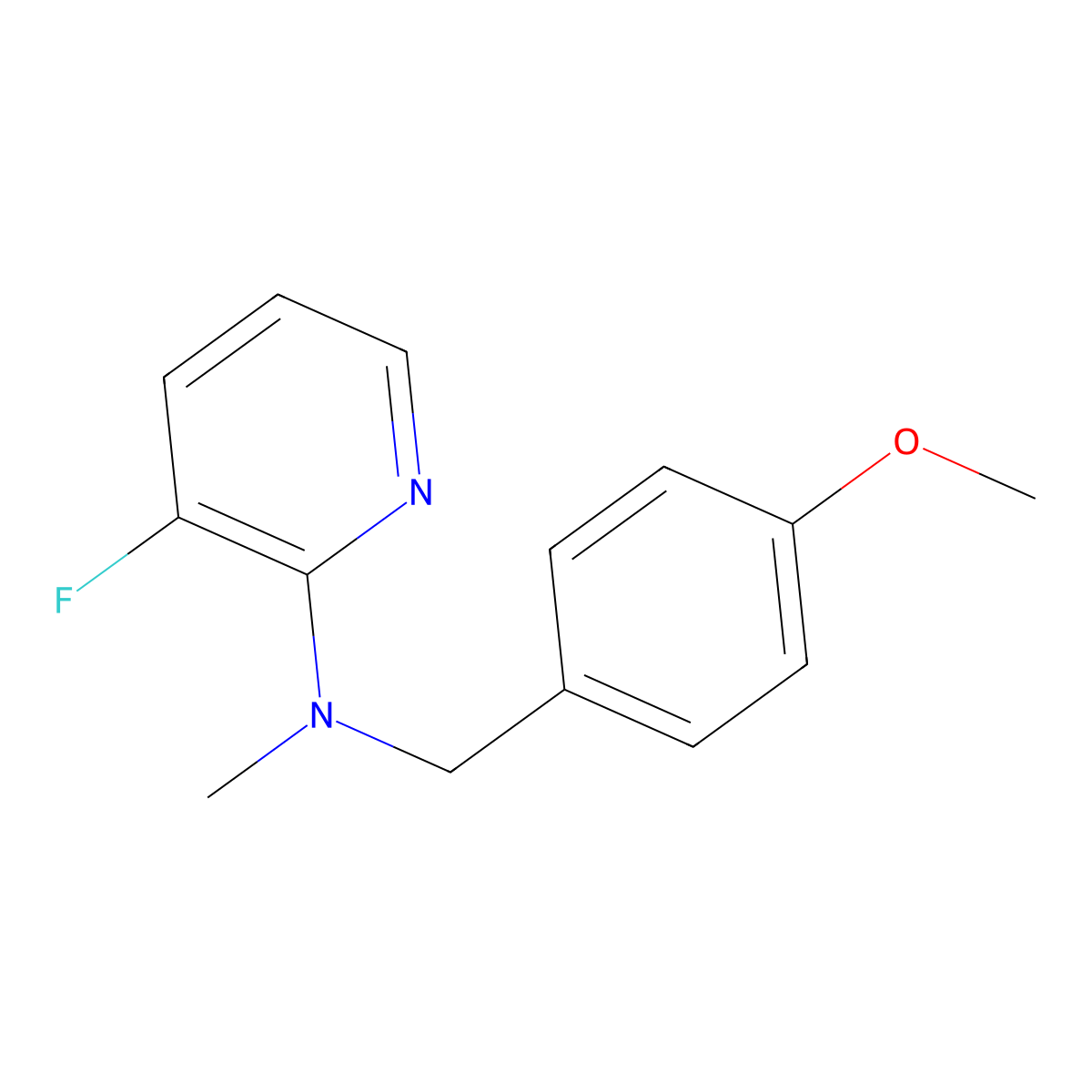 3-fluoro-N-[(4-methoxyphenyl)methyl]-N-methylpyridin-2-amine molecular structure, CAS 2877663-48-2