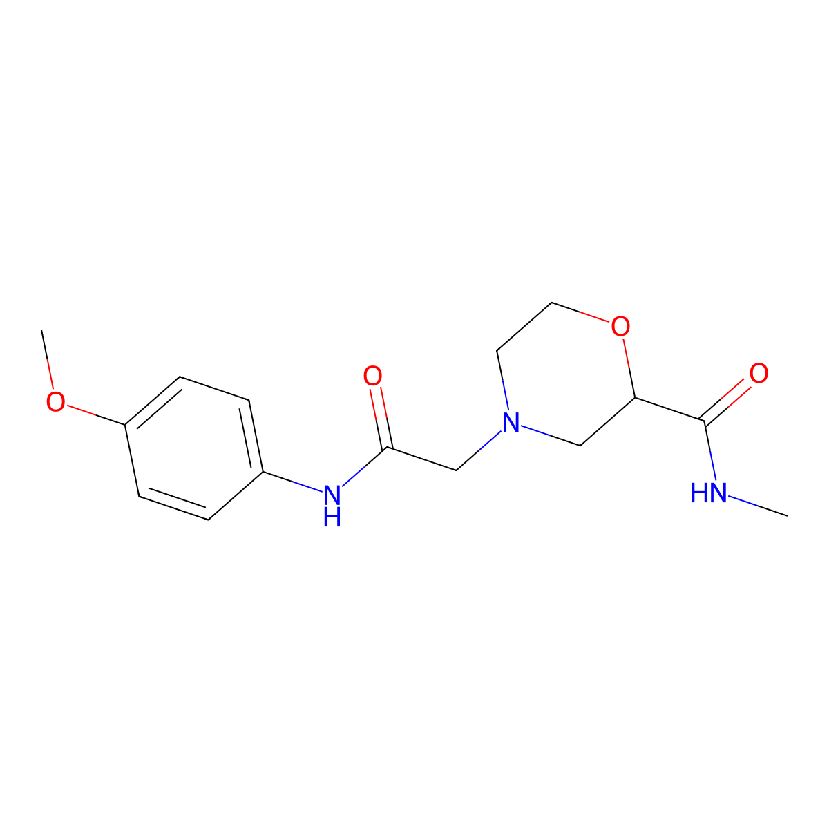 4-{[(4-methoxyphenyl)carbamoyl]methyl}-N-methylmorpholine-2-carboxamide molecular structure, CAS 2877663-52-8