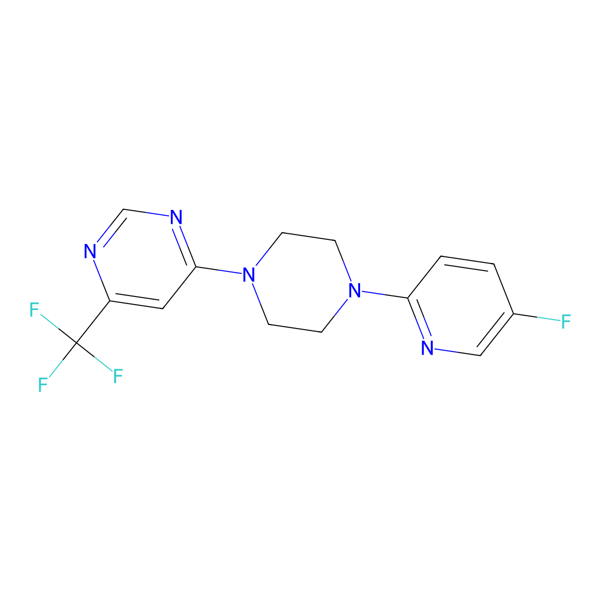 4-[4-(5-Fluoropyridin-2-yl)piperazin-1-yl]-6-(trifluoromethyl)pyrimidine molecular structure, CAS 2877663-65-3