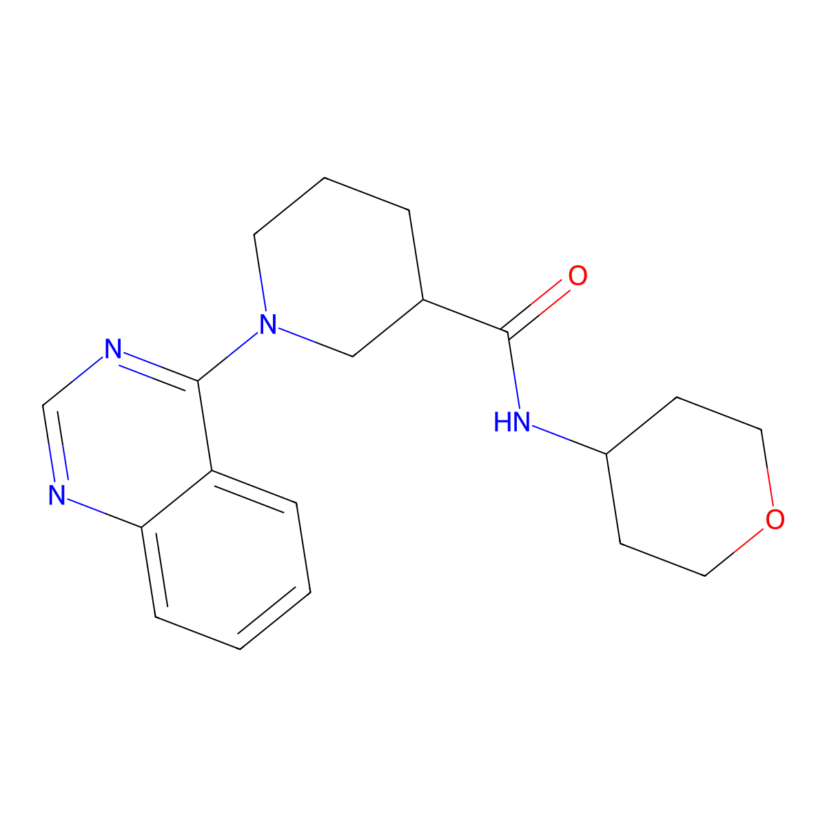 N-(oxan-4-yl)-1-(quinazolin-4-yl)piperidine-3-carboxamide molecular structure, CAS 2877663-76-6
