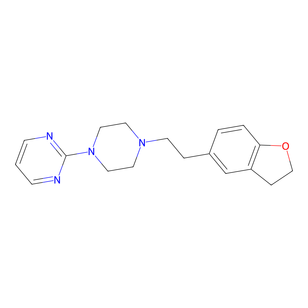 2-{4-[2-(2,3-Dihydro-1-benzofuran-5-yl)ethyl]piperazin-1-yl}pyrimidine molecular structure, CAS 2877663-77-7