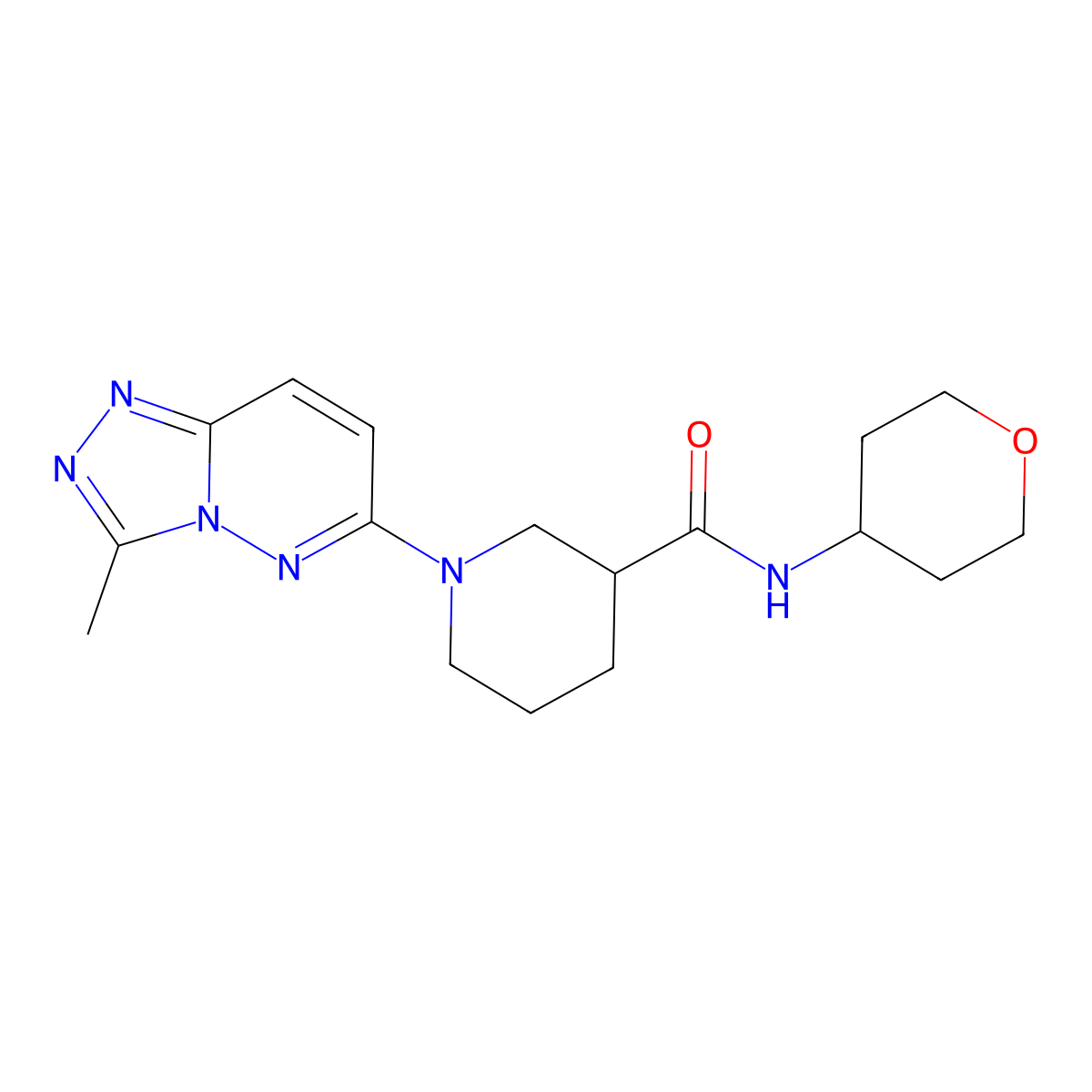 1-{3-methyl-[1,2,4]triazolo[4,3-b]pyridazin-6-yl}-N-(oxan-4-yl)piperidine-3-carboxamide molecular structure, CAS 2877663-82-4