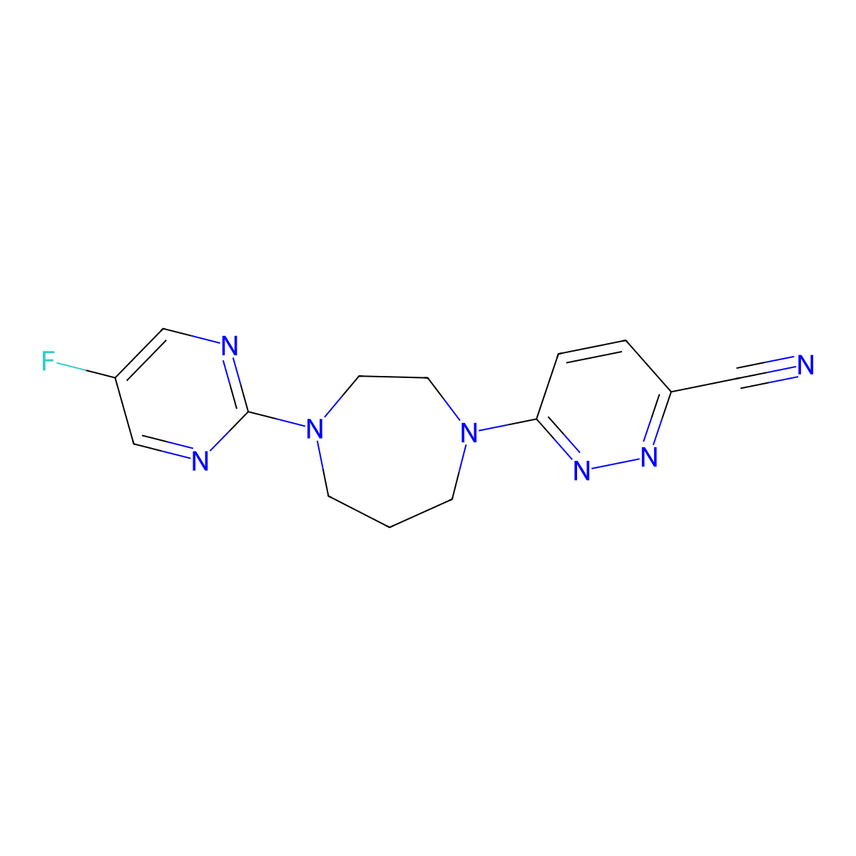 6-[4-(5-Fluoropyrimidin-2-yl)-1,4-diazepan-1-yl]pyridazine-3-carbonitrile molecular structure, CAS 2877663-89-1