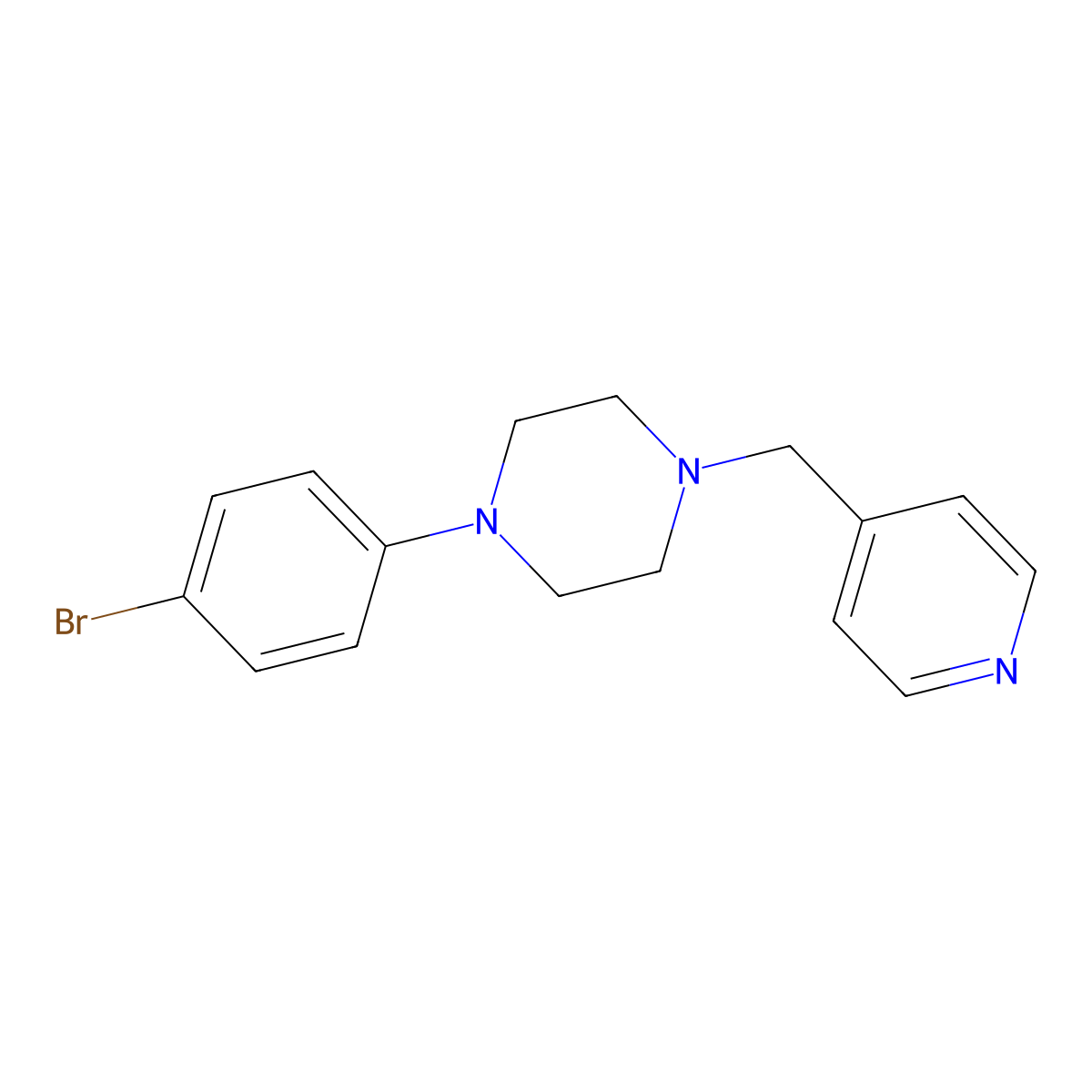 1-(4-Bromophenyl)-4-[(pyridin-4-yl)methyl]piperazine molecular structure, CAS 2877663-90-4