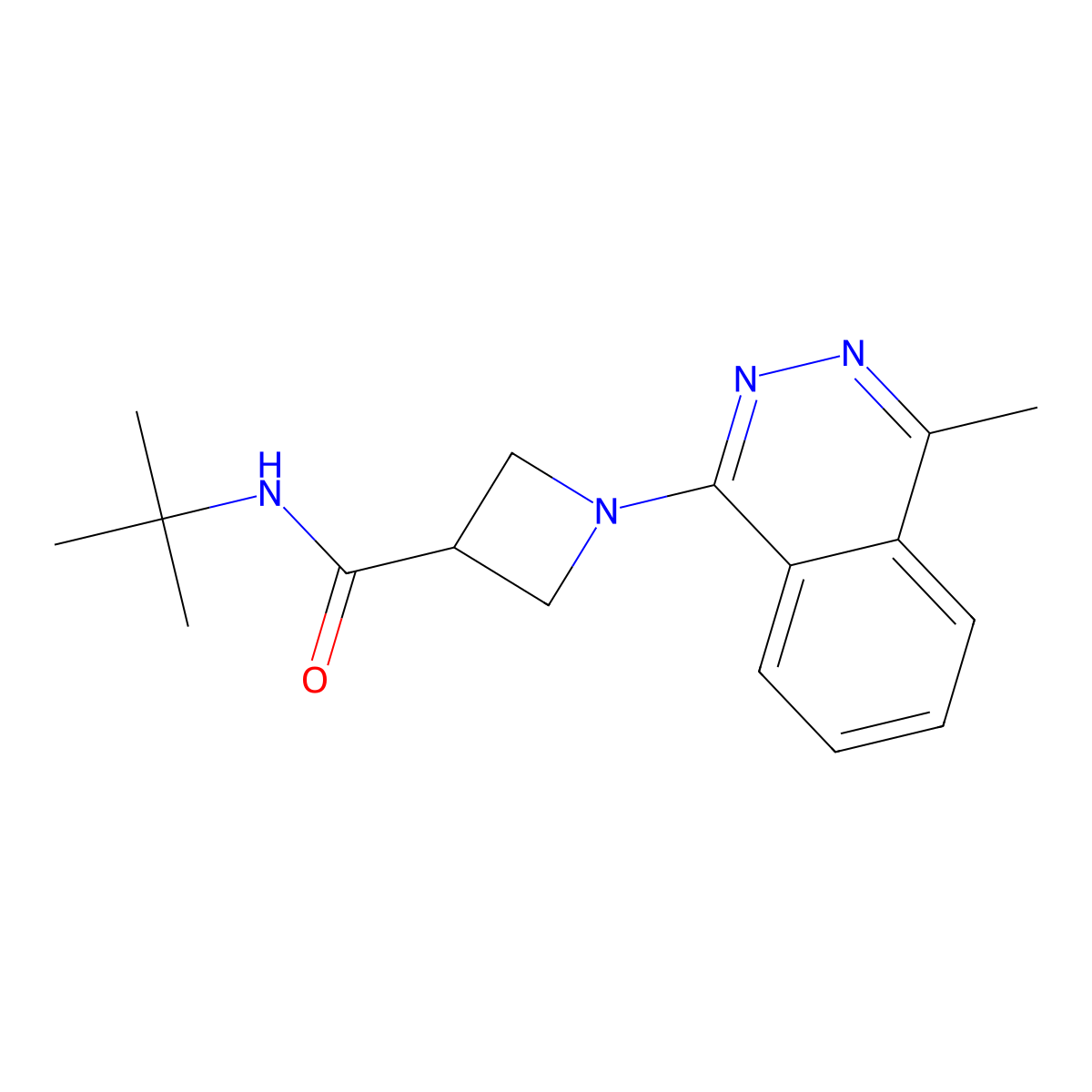 N-tert-butyl-1-(4-methylphthalazin-1-yl)azetidine-3-carboxamide molecular structure, CAS 2877663-98-2