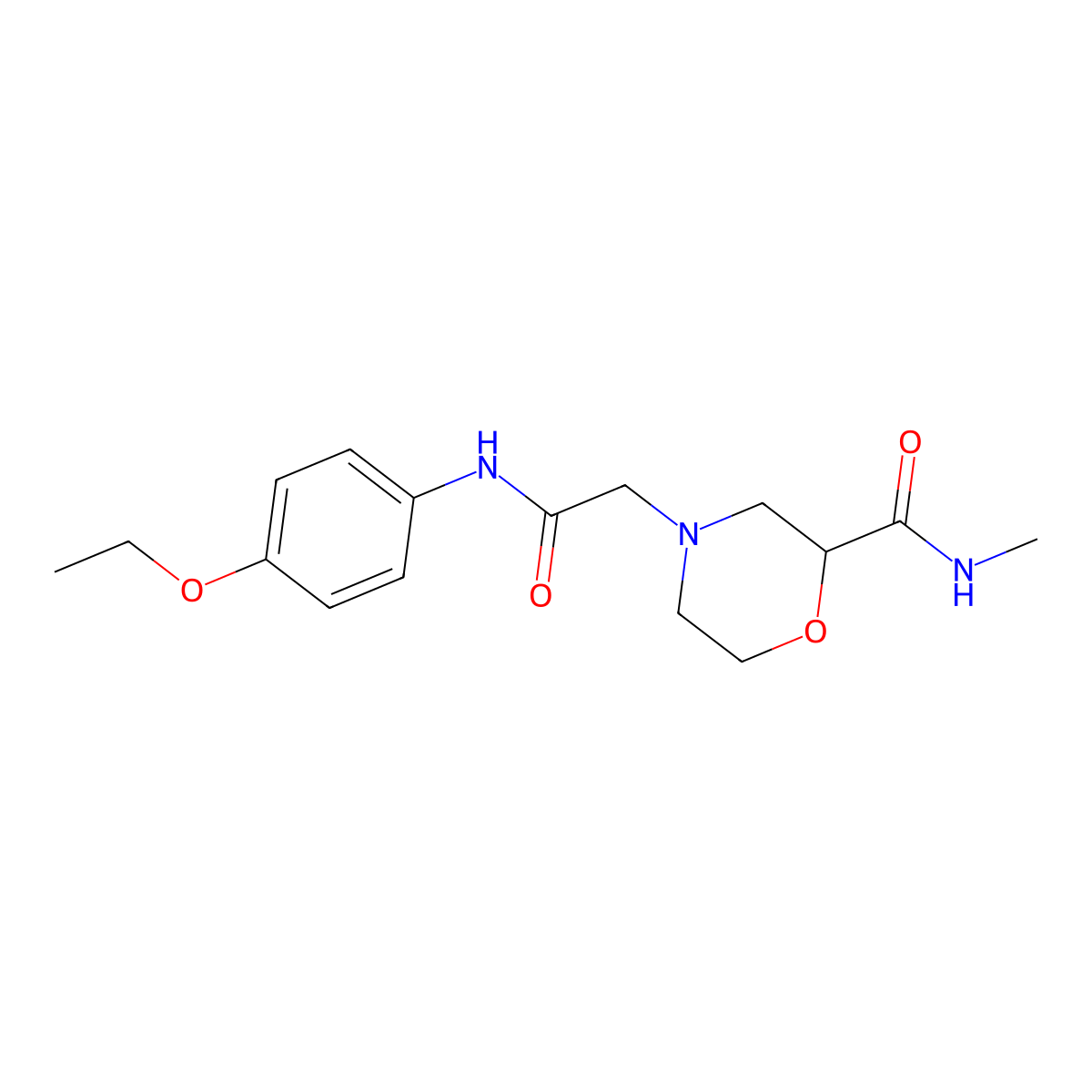 4-{[(4-ethoxyphenyl)carbamoyl]methyl}-N-methylmorpholine-2-carboxamide molecular structure, CAS 2877664-45-2