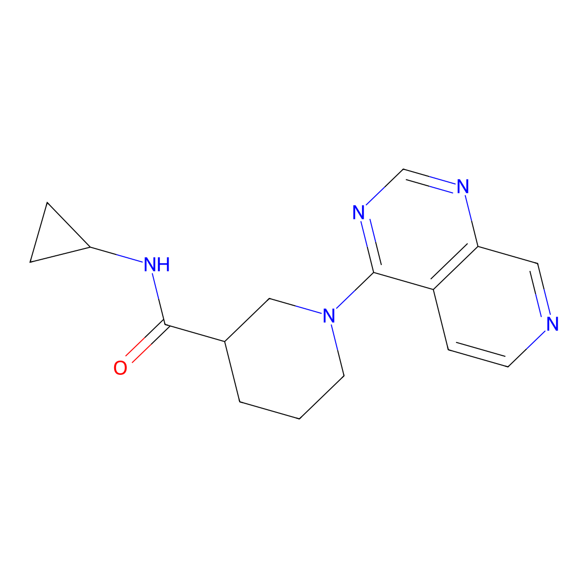 N-cyclopropyl-1-{pyrido[3,4-d]pyrimidin-4-yl}piperidine-3-carboxamide molecular structure, CAS 2877664-63-4