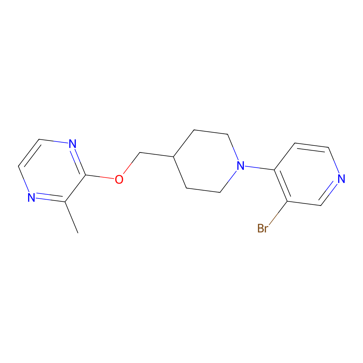 2-{[1-(3-Bromopyridin-4-yl)piperidin-4-yl]methoxy}-3-methylpyrazine molecular structure, CAS 2877664-64-5