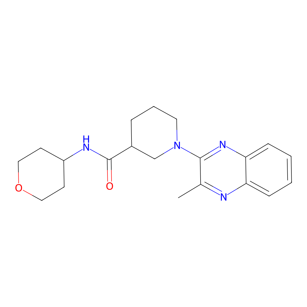 1-(3-methylquinoxalin-2-yl)-N-(oxan-4-yl)piperidine-3-carboxamide molecular structure, CAS 2877664-77-0