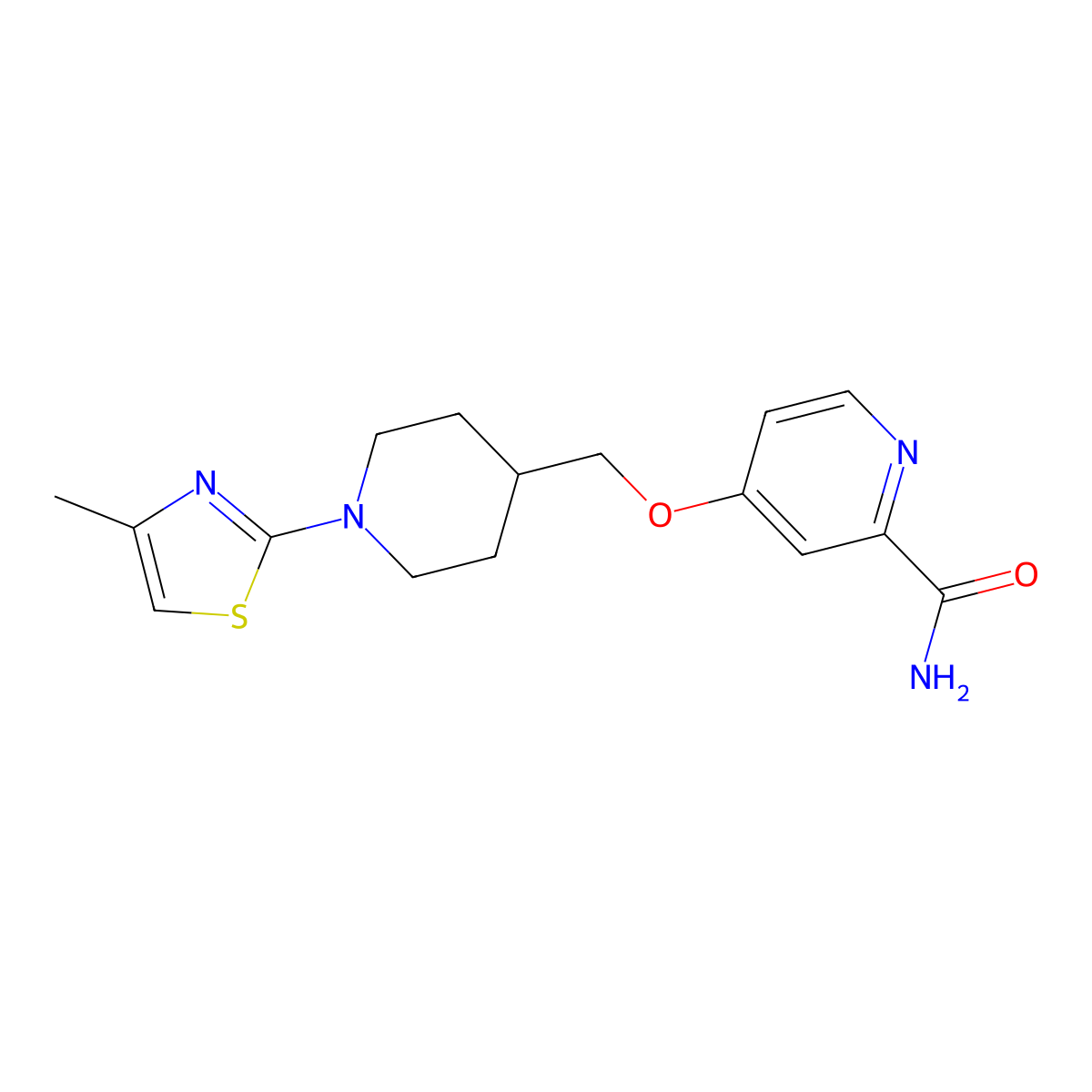 4-{[1-(4-Methyl-1,3-thiazol-2-yl)piperidin-4-yl]methoxy}pyridine-2-carboxamide molecular structure, CAS 2877664-79-2