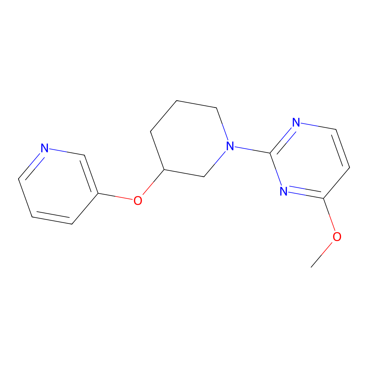 4-Methoxy-2-[3-(pyridin-3-yloxy)piperidin-1-yl]pyrimidine molecular structure, CAS 2877665-93-3
