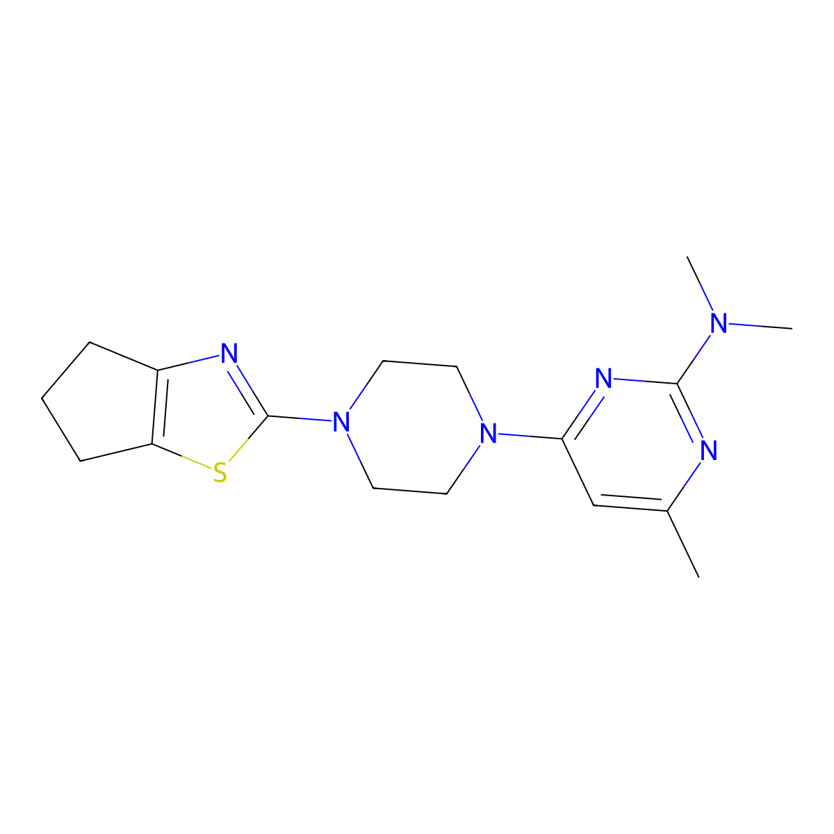 4-(4-{4H,5H,6H-cyclopenta[d][1,3]thiazol-2-yl}piperazin-1-yl)-N,N,6-trimethylpyrimidin-2-amine molecular structure, CAS 2877665-98-8