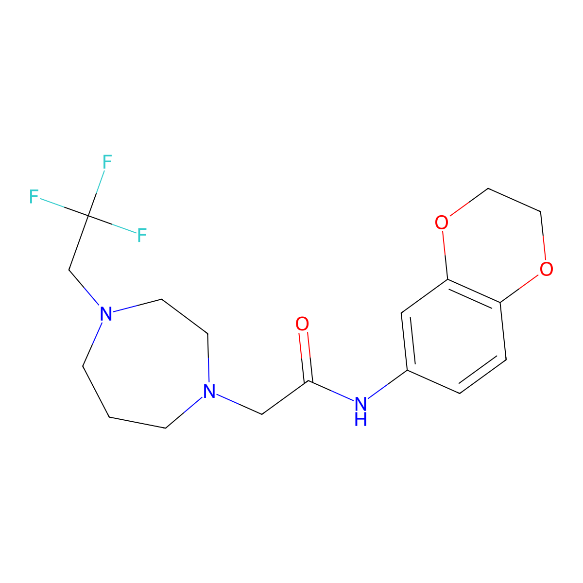 N-(2,3-dihydro-1,4-benzodioxin-6-yl)-2-[4-(2,2,2-trifluoroethyl)-1,4-diazepan-1-yl]acetamide molecular structure, CAS 2877666-42-5