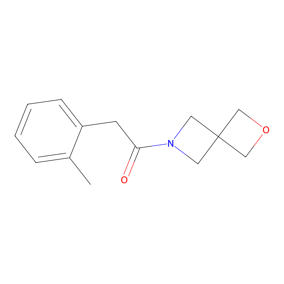 2-(2-Methylphenyl)-1-{2-oxa-6-azaspiro[3.3]heptan-6-yl}ethan-1-one molecular structure, CAS 2877666-93-6