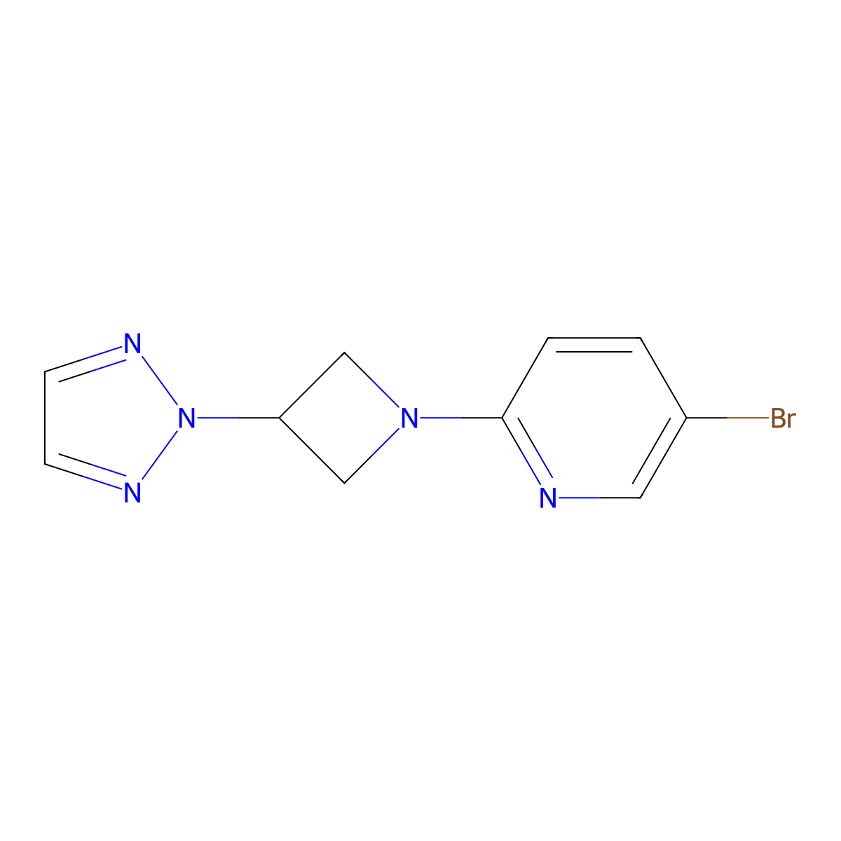 5-bromo-2-[3-(2H-1,2,3-triazol-2-yl)azetidin-1-yl]pyridine molecular structure, CAS 2877666-98-1