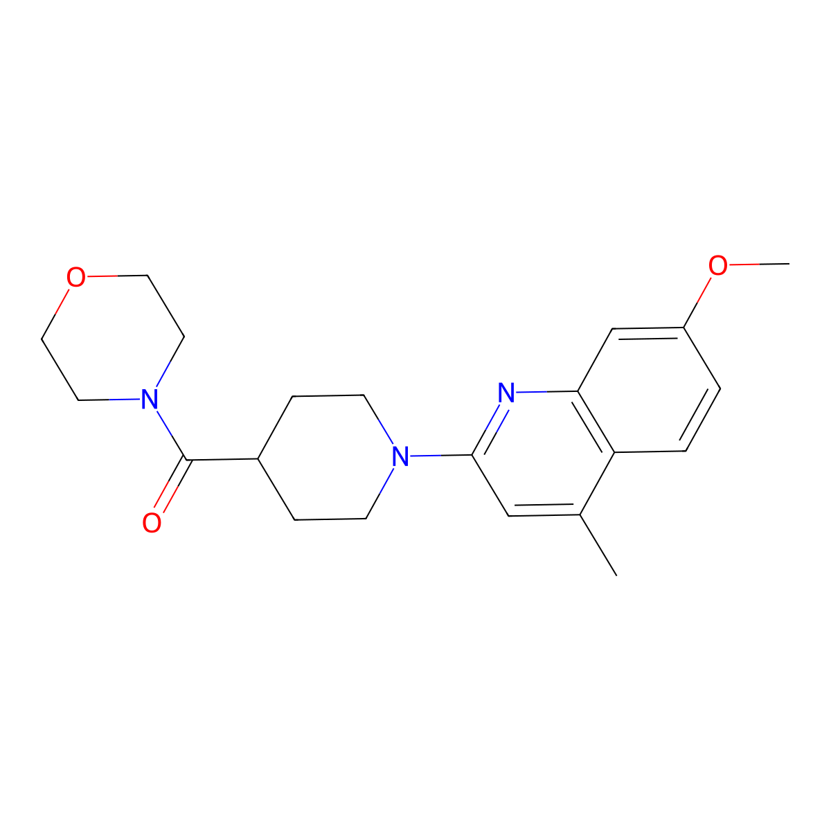 7-Methoxy-4-methyl-2-[4-(morpholine-4-carbonyl)piperidin-1-yl]quinoline molecular structure, CAS 2877667-13-3