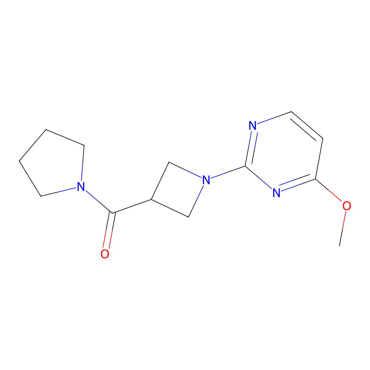4-Methoxy-2-[3-(pyrrolidine-1-carbonyl)azetidin-1-yl]pyrimidine molecular structure, CAS 2877667-15-5