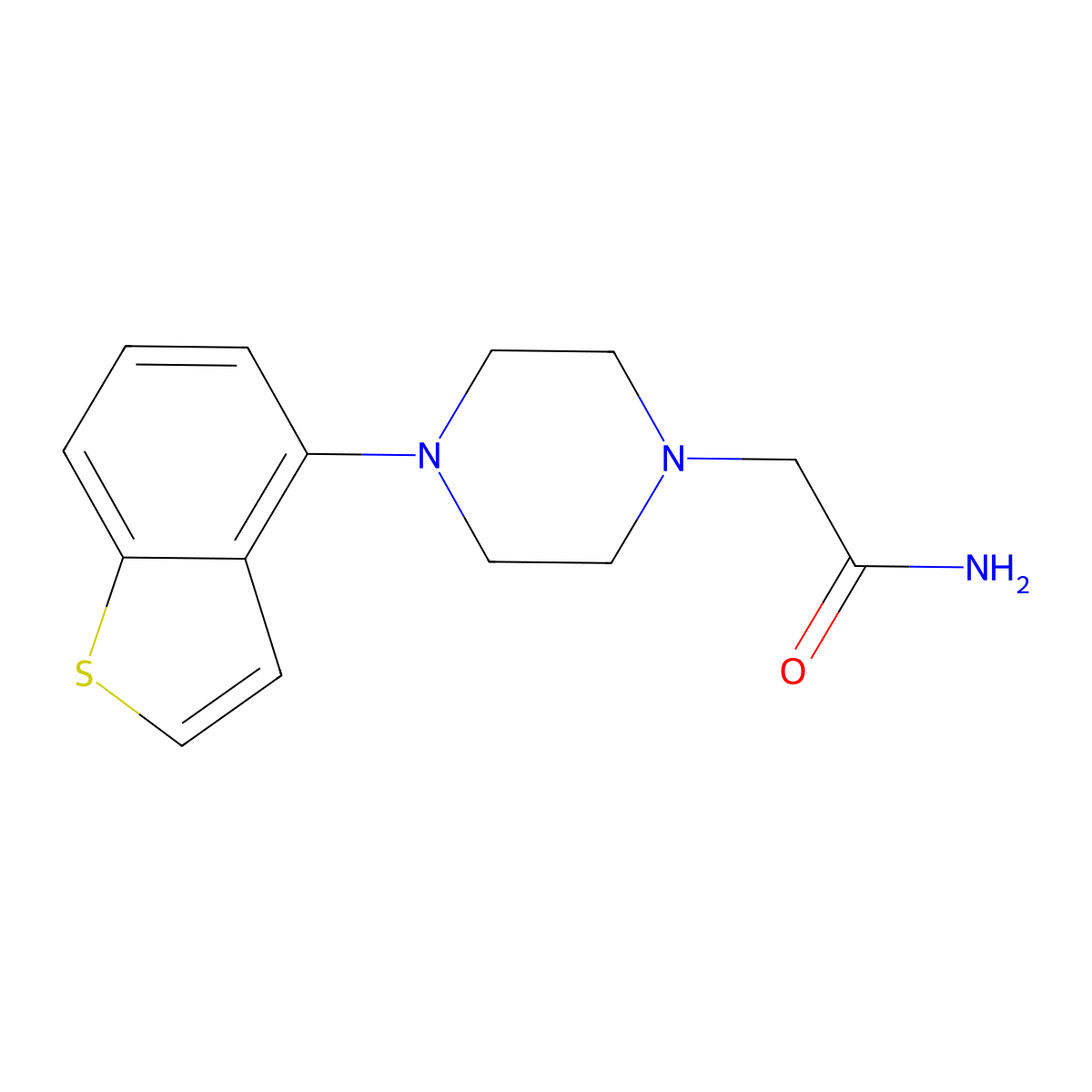 2-[4-(1-Benzothiophen-4-yl)piperazin-1-yl]acetamide molecular structure, CAS 2877667-29-1