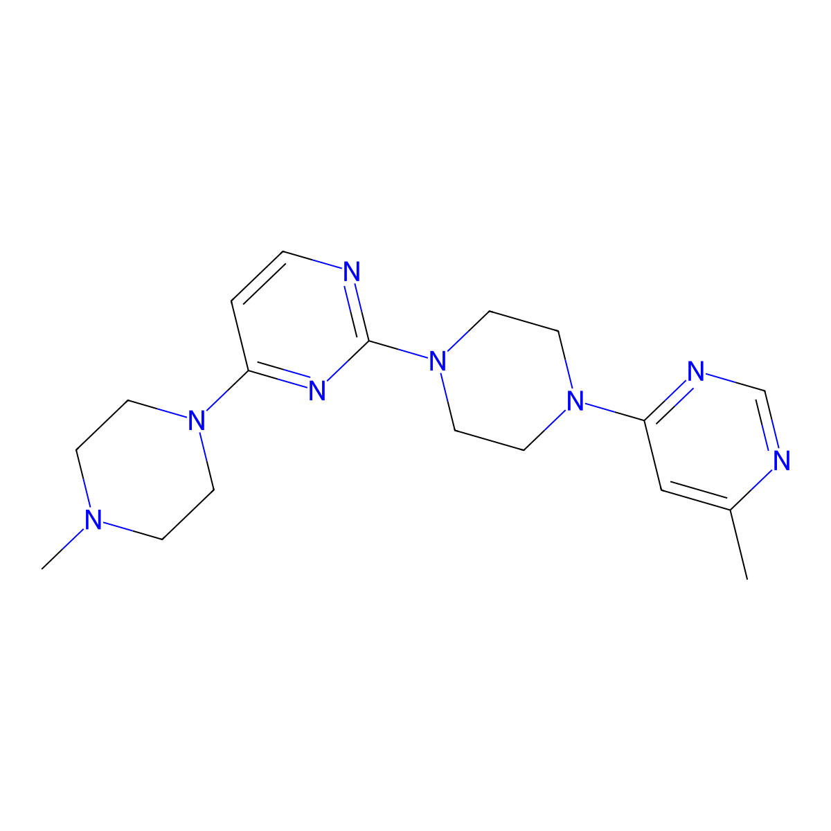 4-(4-Methylpiperazin-1-yl)-2-[4-(6-methylpyrimidin-4-yl)piperazin-1-yl]pyrimidine molecular structure, CAS 2877667-45-1