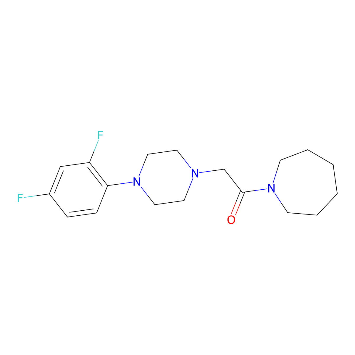 1-(Azepan-1-yl)-2-[4-(2,4-difluorophenyl)piperazin-1-yl]ethan-1-one molecular structure, CAS 2877667-71-3