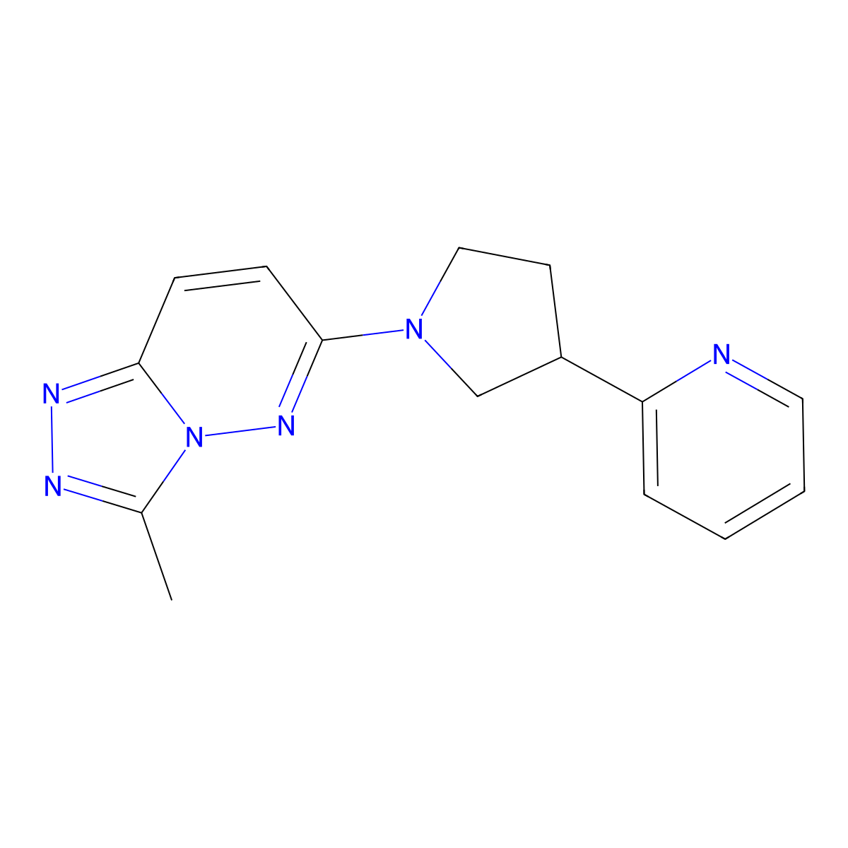 2-(1-{3-Methyl-[1,2,4]triazolo[4,3-b]pyridazin-6-yl}pyrrolidin-3-yl)pyridine molecular structure, CAS 2877667-72-4
