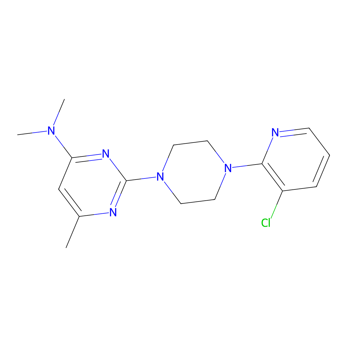 2-[4-(3-chloropyridin-2-yl)piperazin-1-yl]-N,N,6-trimethylpyrimidin-4-amine molecular structure, CAS 2877667-79-1