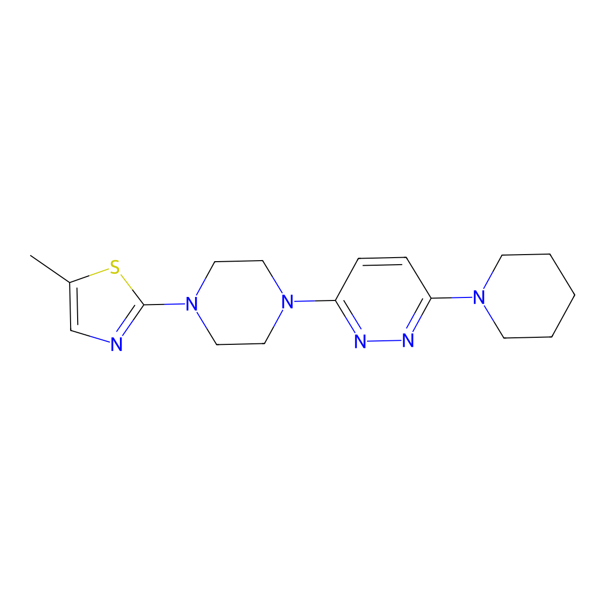 3-[4-(5-Methyl-1,3-thiazol-2-yl)piperazin-1-yl]-6-(piperidin-1-yl)pyridazine molecular structure, CAS 2877668-44-3