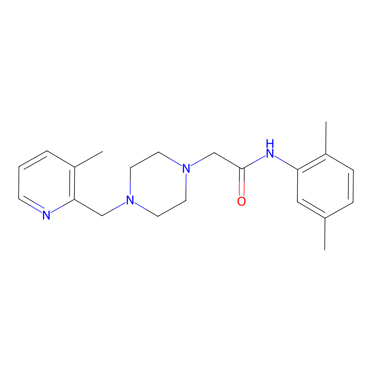 N-(2,5-dimethylphenyl)-2-{4-[(3-methylpyridin-2-yl)methyl]piperazin-1-yl}acetamide molecular structure, CAS 2877668-56-7