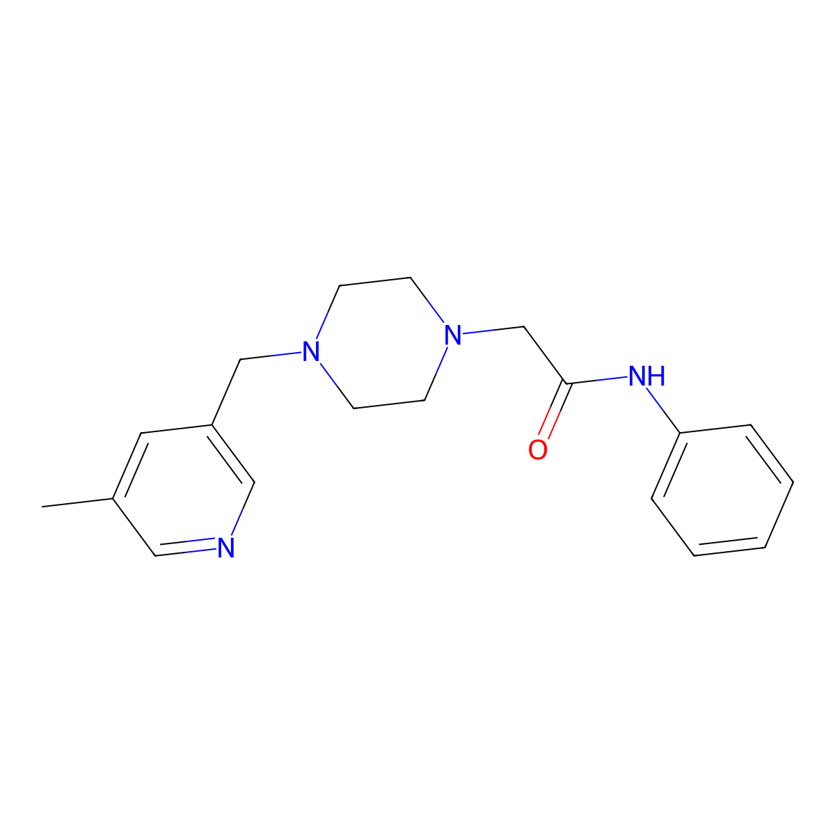 2-{4-[(5-methylpyridin-3-yl)methyl]piperazin-1-yl}-N-phenylacetamide molecular structure, CAS 2877668-69-2
