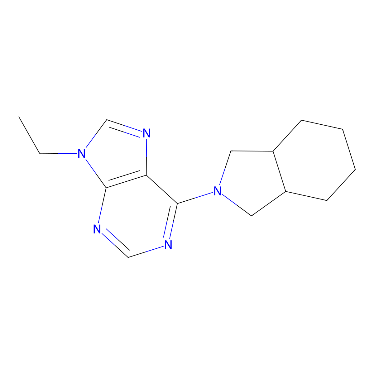 9-ethyl-6-(octahydro-1H-isoindol-2-yl)-9H-purine molecular structure, CAS 2877668-79-4