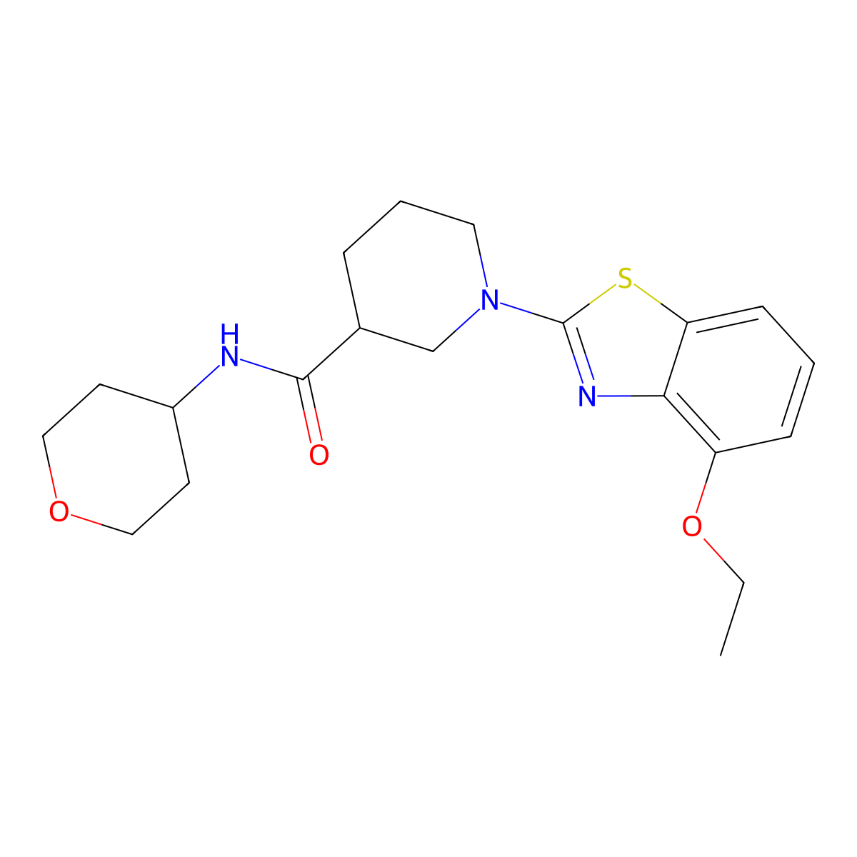 1-(4-ethoxy-1,3-benzothiazol-2-yl)-N-(oxan-4-yl)piperidine-3-carboxamide molecular structure, CAS 2877668-86-3