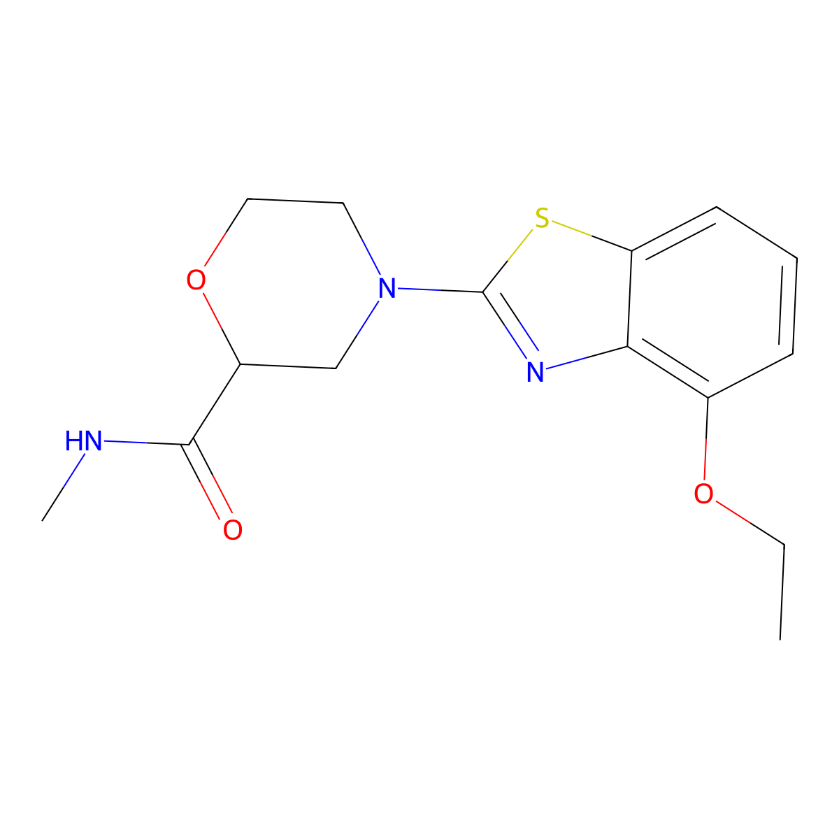 4-(4-ethoxy-1,3-benzothiazol-2-yl)-N-methylmorpholine-2-carboxamide molecular structure, CAS 2877668-94-3