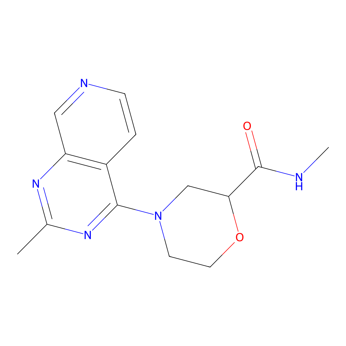 N-methyl-4-{2-methylpyrido[3,4-d]pyrimidin-4-yl}morpholine-2-carboxamide molecular structure, CAS 2877668-97-6
