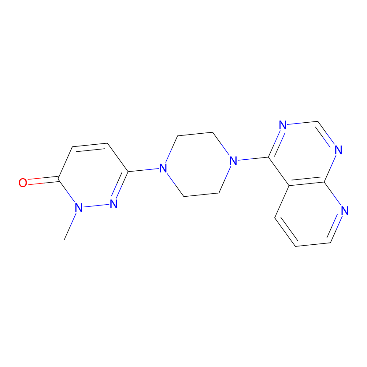 2-Methyl-6-(4-{pyrido[2,3-d]pyrimidin-4-yl}piperazin-1-yl)-2,3-dihydropyridazin-3-one molecular structure, CAS 2877669-13-9