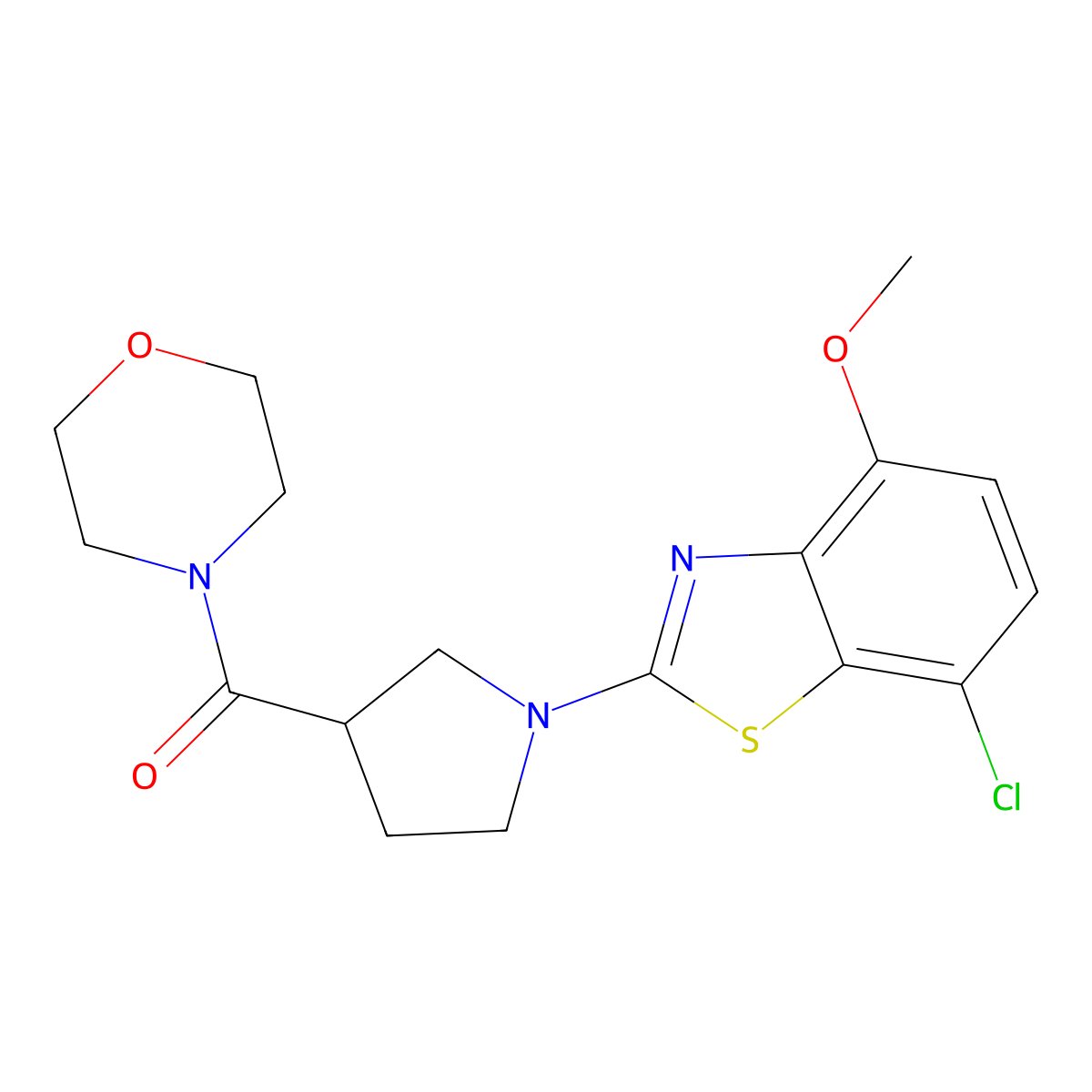 7-Chloro-4-methoxy-2-[3-(morpholine-4-carbonyl)pyrrolidin-1-yl]-1,3-benzothiazole molecular structure, CAS 2877669-49-1