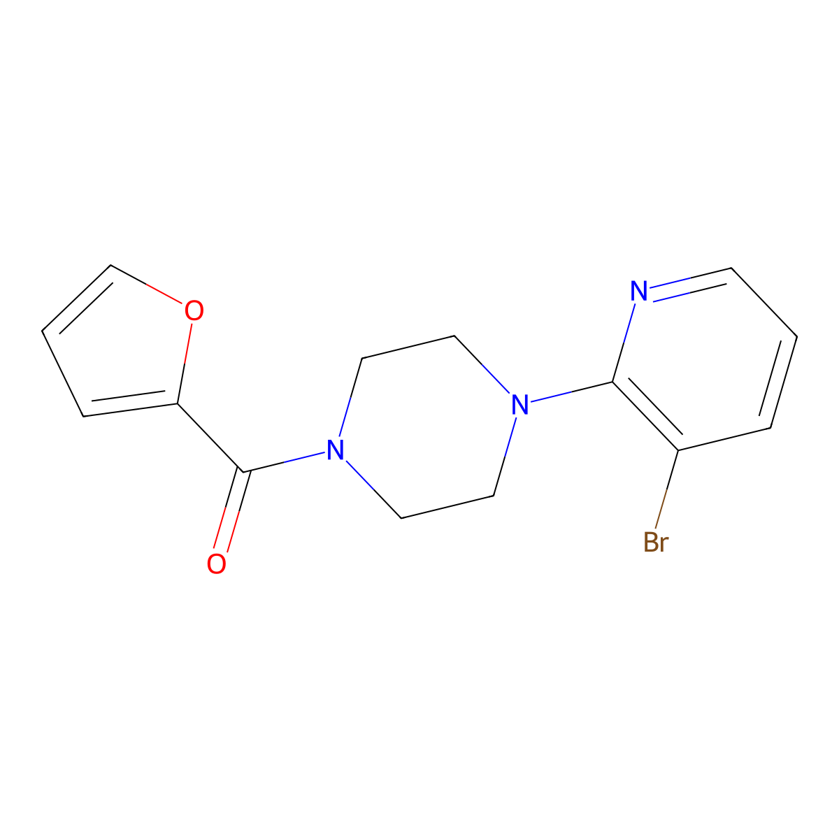 1-(3-Bromopyridin-2-yl)-4-(furan-2-carbonyl)piperazine molecular structure, CAS 2877669-60-6