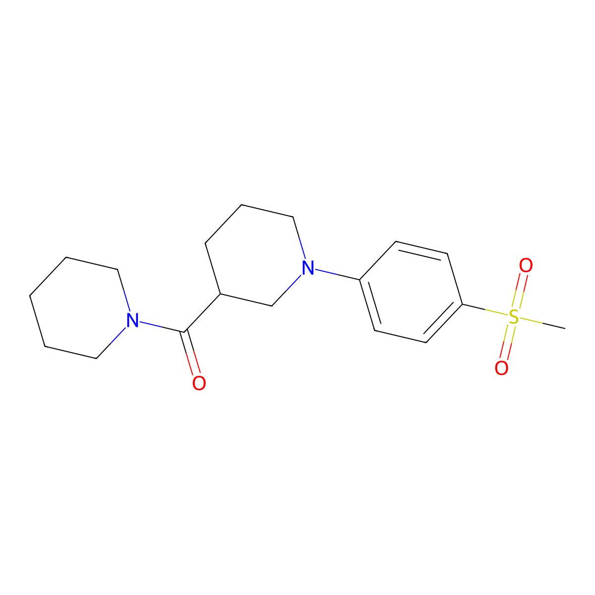 1-(4-Methanesulfonylphenyl)-3-(piperidine-1-carbonyl)piperidine molecular structure, CAS 2877669-66-2