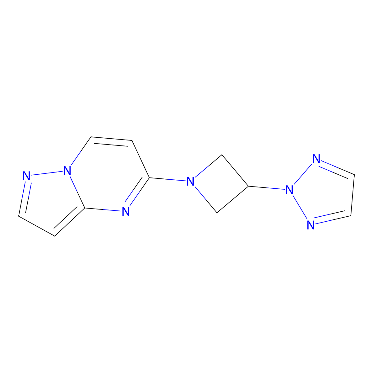 2-(1-{pyrazolo[1,5-a]pyrimidin-5-yl}azetidin-3-yl)-2H-1,2,3-triazole molecular structure, CAS 2877669-75-3