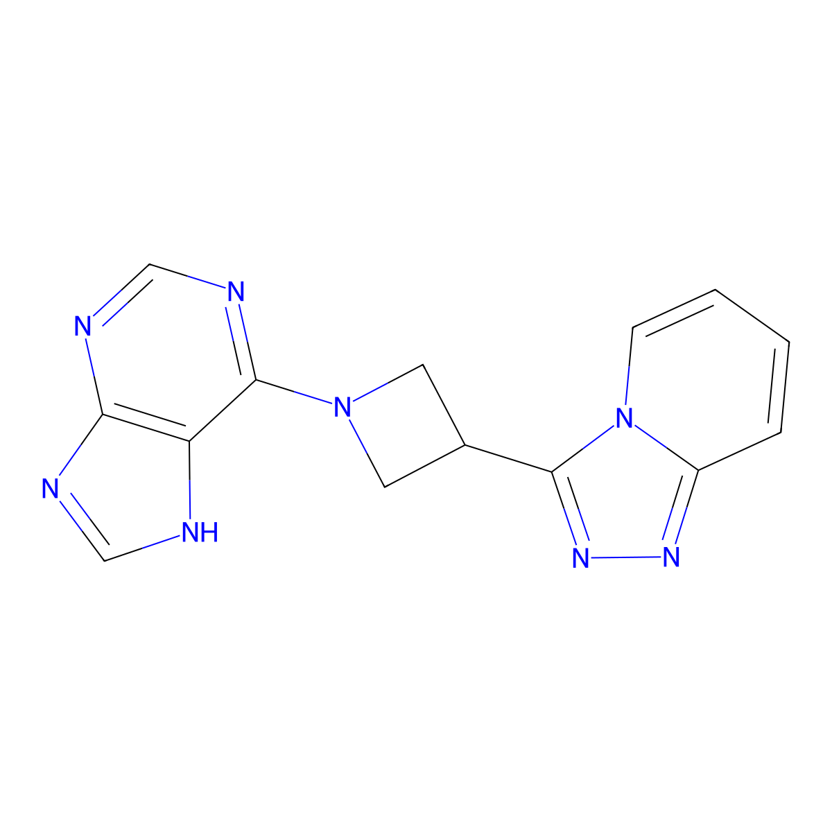 6-(3-{[1,2,4]triazolo[4,3-a]pyridin-3-yl}azetidin-1-yl)-9H-purine molecular structure, CAS 2877669-82-2