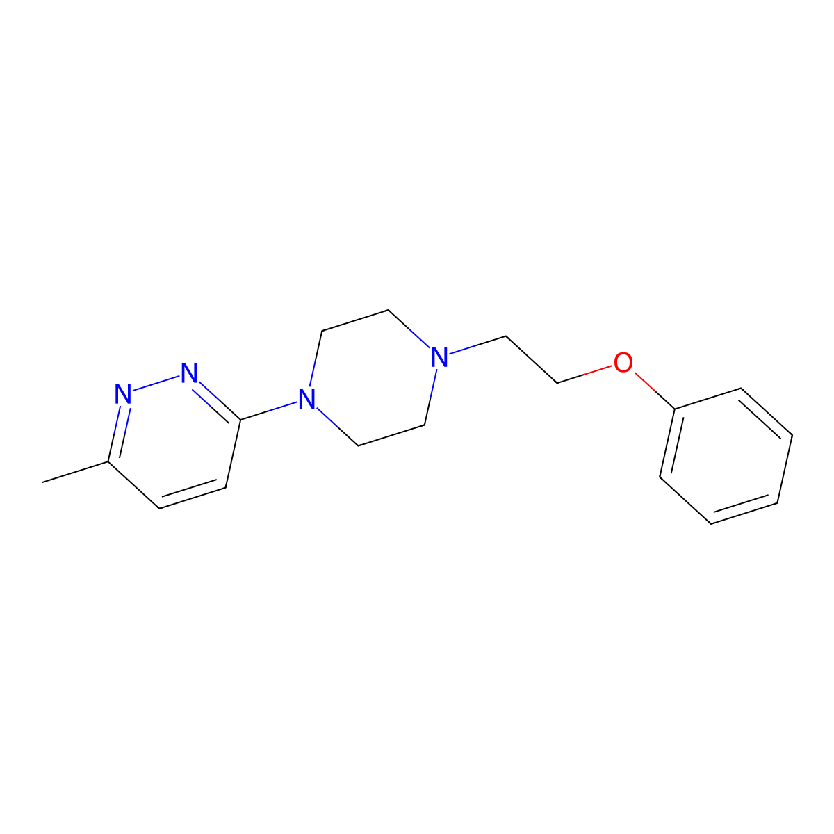 3-Methyl-6-[4-(2-phenoxyethyl)piperazin-1-yl]pyridazine molecular structure, CAS 2877669-98-0