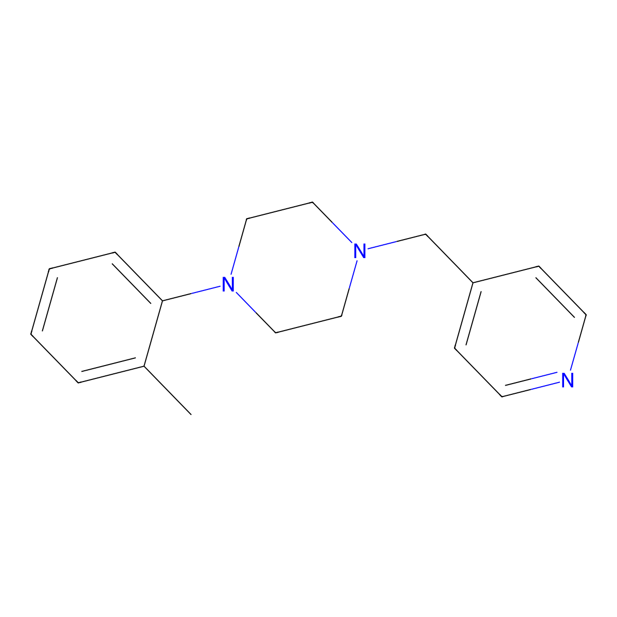 1-(2-Methylphenyl)-4-[(pyridin-4-yl)methyl]piperazine molecular structure, CAS 2877670-07-8
